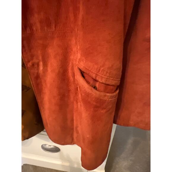 Vintage Hollies Burnt Orange Suede Leather Jacket Women's Coat Size 38 8 Boxy - Picture 8 of 12